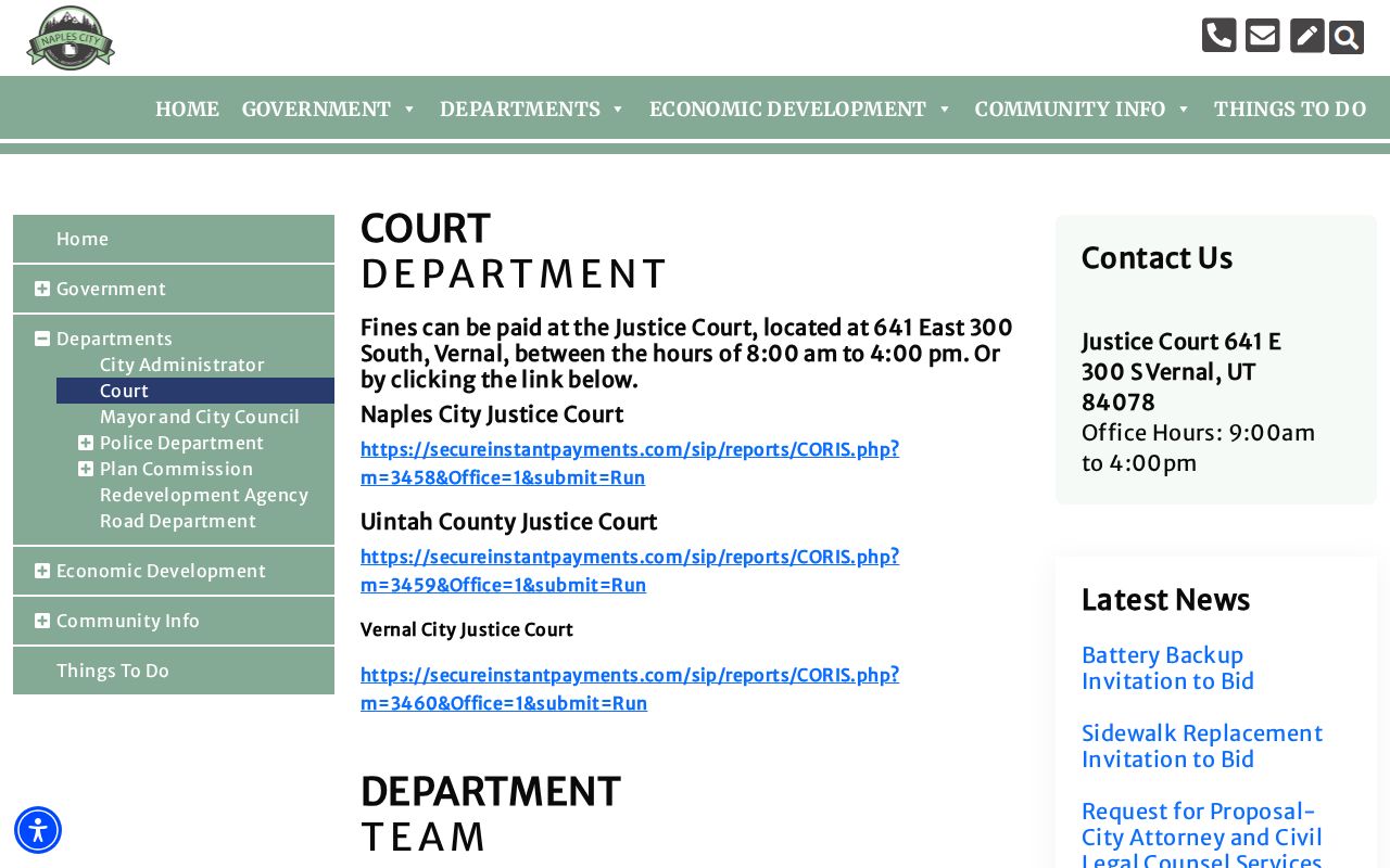 Uintah County warrant records: Naples justice-court routing