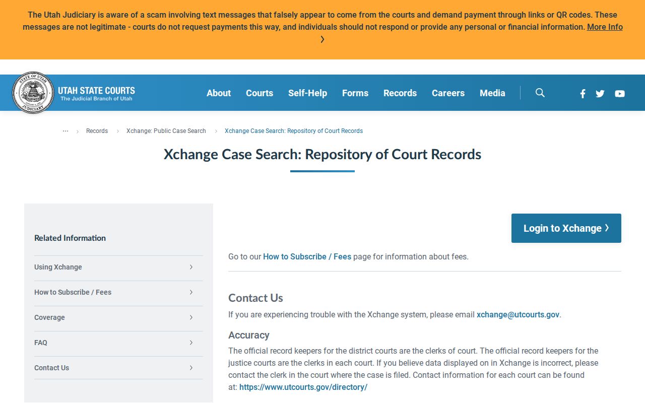 Uintah County warrant search: Utah Courts clerk and Xchange contact guidance