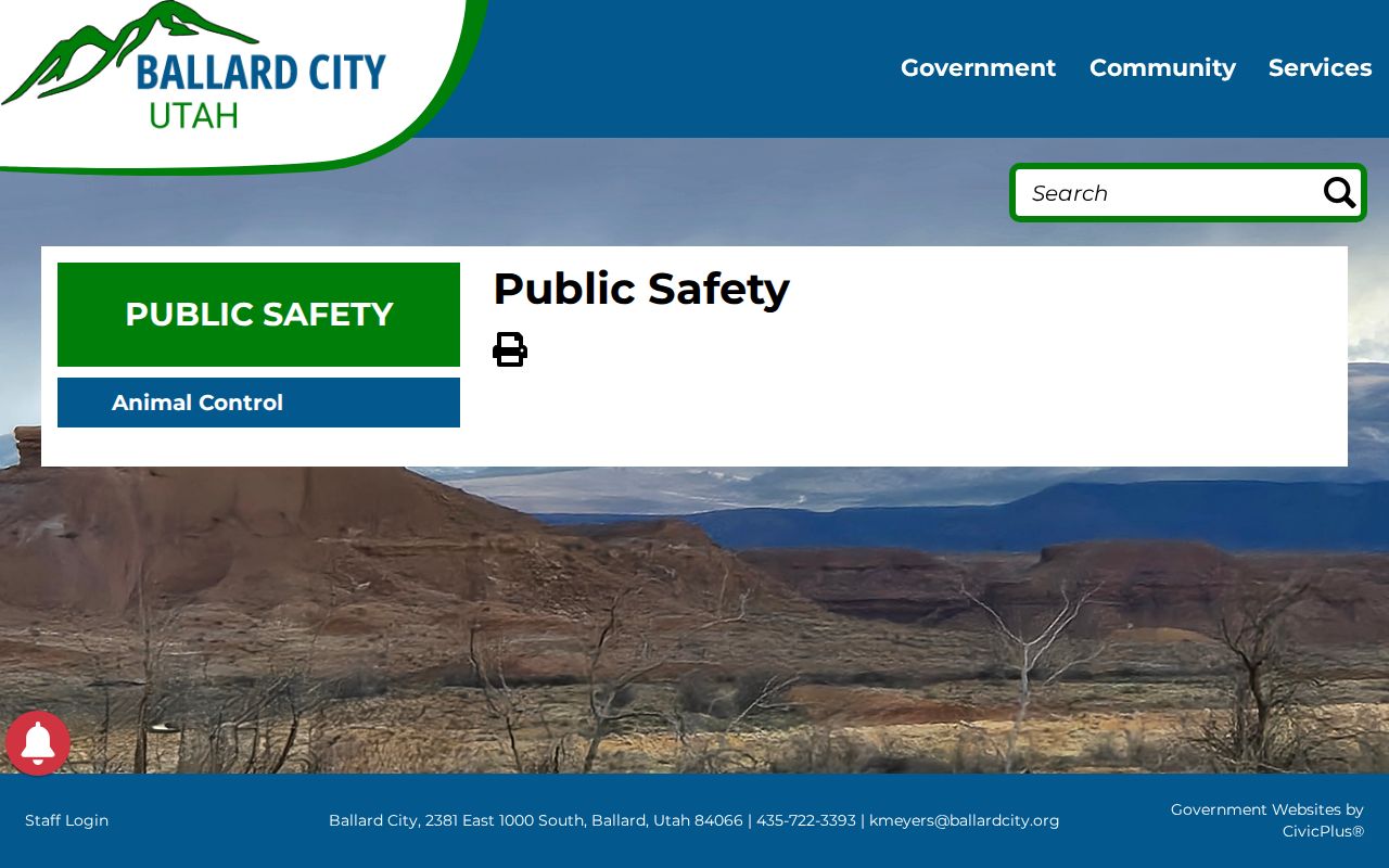 Ballard warrant records and city public-safety contact page