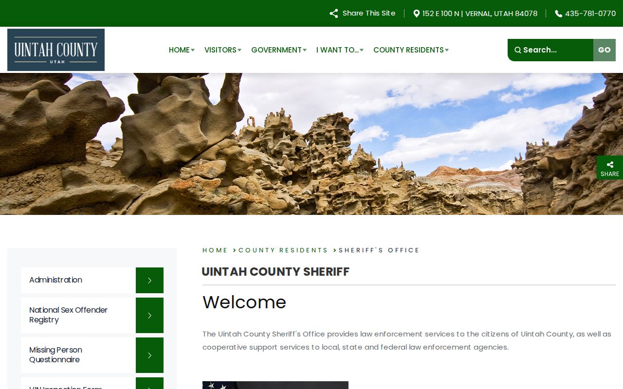 Uintah County active warrant records: official Sheriff’s Office information